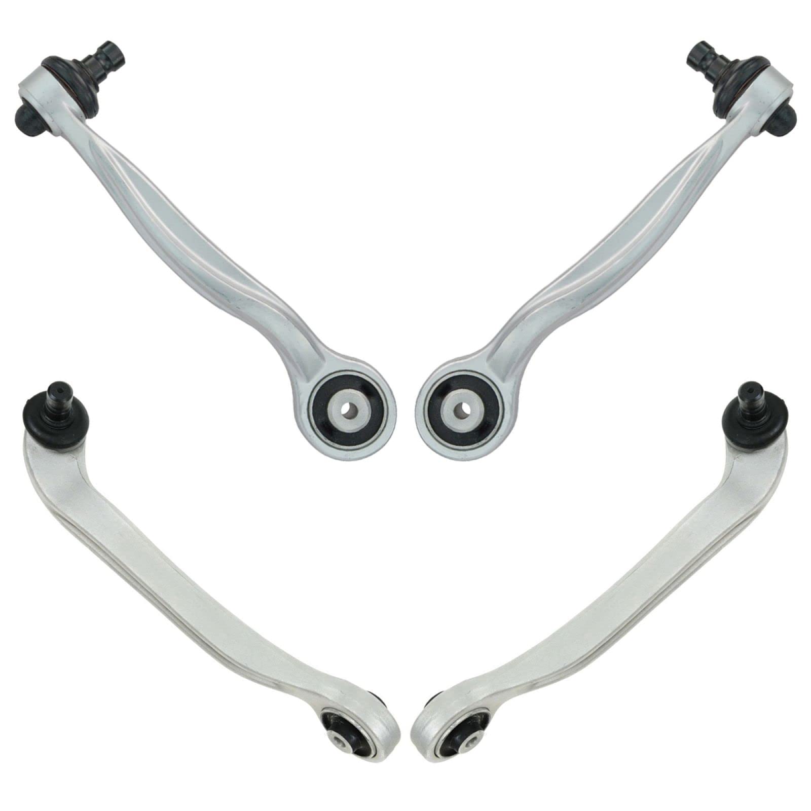 TRQ Front Upper Control Arm with Ball Joint Set Compatible with 2006-2011 Audi A6 2005-2011 A6 Quattro 2004-2010 A8 Quattro 2007