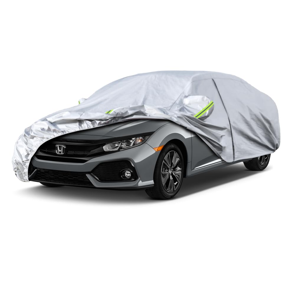 Kaugung 6 Layers Car Cover Custom Fit Honda Civic Sedan From 1995 To 2025, Waterproof Car Cover All Weather For Automobiles Outd