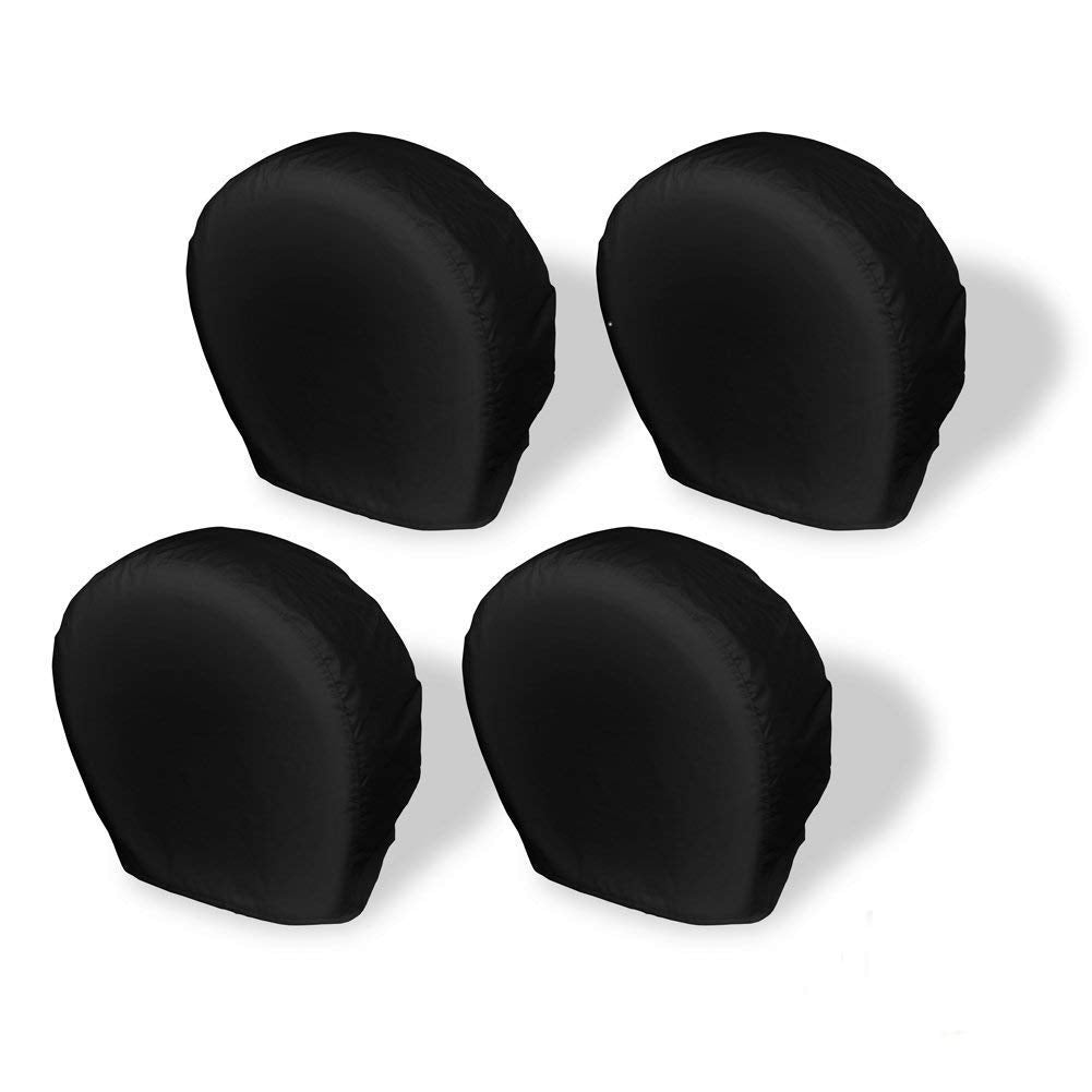 Explore Land Tire Covers 4 Pack - Tough Tire Wheel Protector For Truck, Suv, Trailer, Camper, Rv - Universal Fits Tire Diameters 29-31.75 Inches, Black