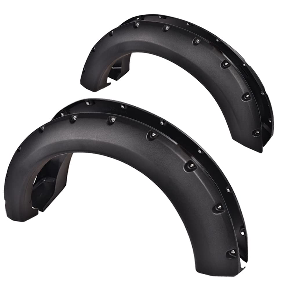 PIT66 Fender Flares,Compatible with 2004-2008 Ford F150(NOT For Heritage), Rugged Black Pocket Riveted Textured Style Wheel Flar