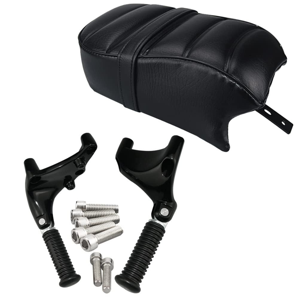 WOWTK Passenger Pillion Seat with Passenger Footpeg Mount Kit fits for Harley 2016-2022 Sportster Iron 883 XL883N Models