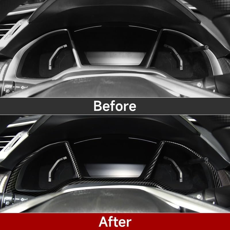 BRMYL Dashboard Instrument Panel Decals for Honda Civic 2016 2017 2018 2019 2020 2021 10th Gen Accessories ABS Carbon Fiber Inte