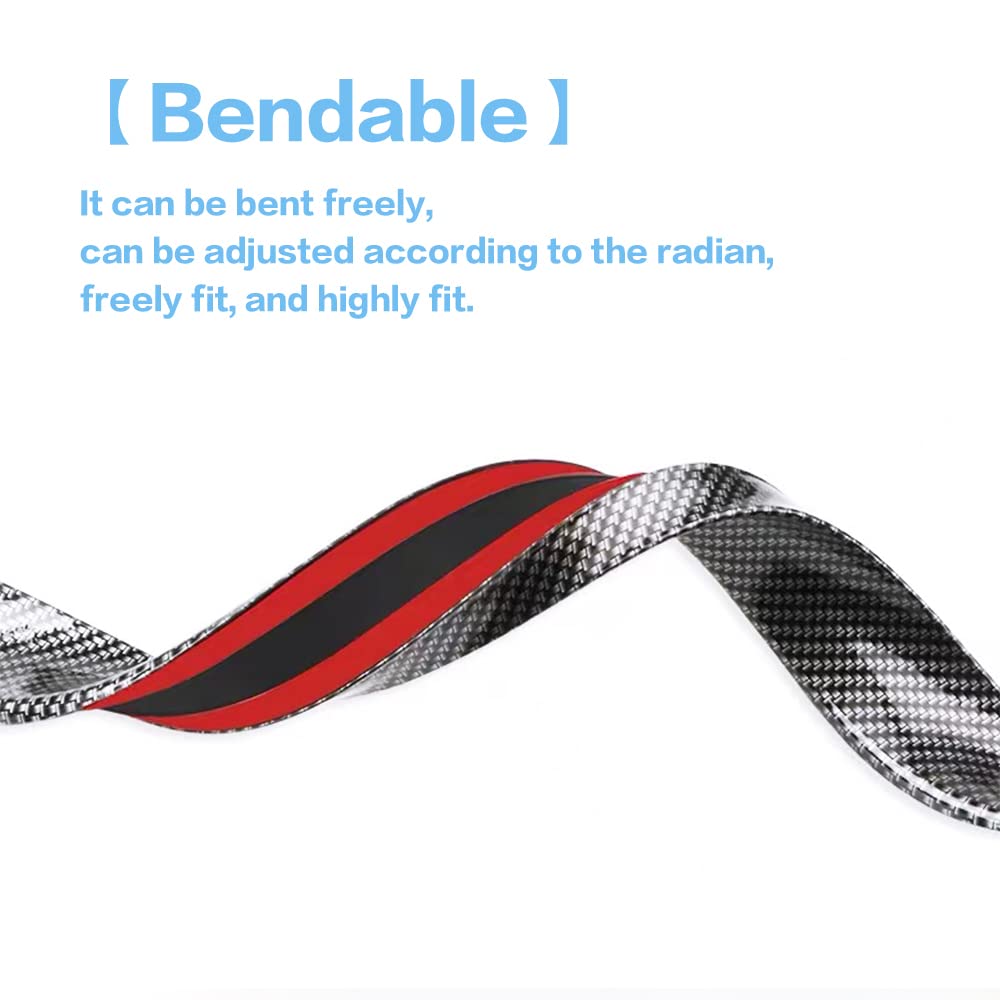 Car Trunk Spoiler Roof Lip Kit,3D Pu Rear Trunk Lip Or Roof Spoiler Sticker Bar With Carbon Fiber Pattern,Car Rear Spoiler Exter