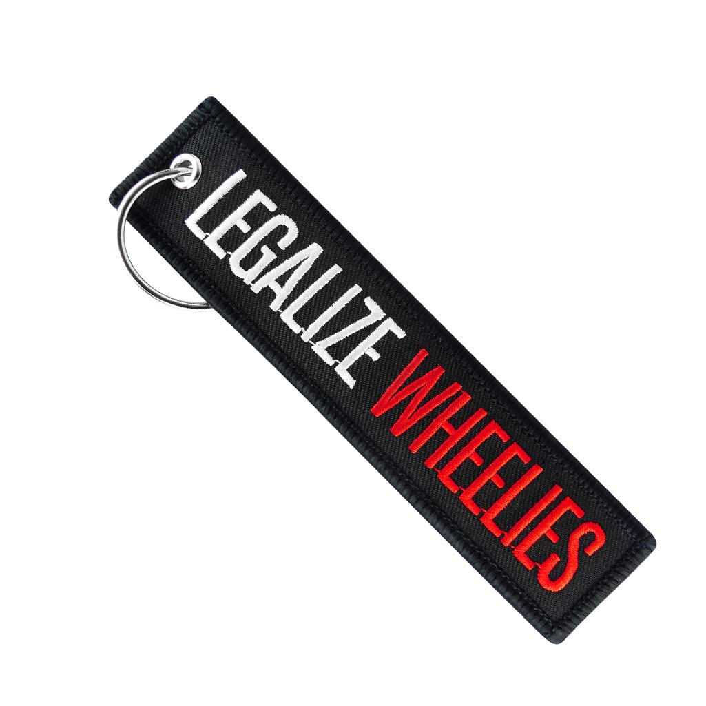 Motoloot Keychain For Motorcycles, Scooters, Cars And Gifts (Legalize Wheelies)