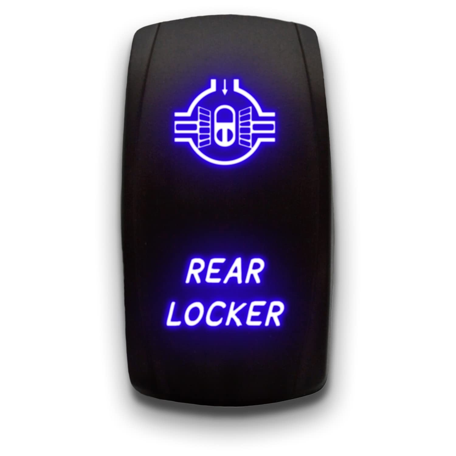 Rear Locker - Blue - Laser Etched 5-Pin Double Pole Single Throw Rear Locker Maintained On-Off Dpst Toggle Switch 20A 12V