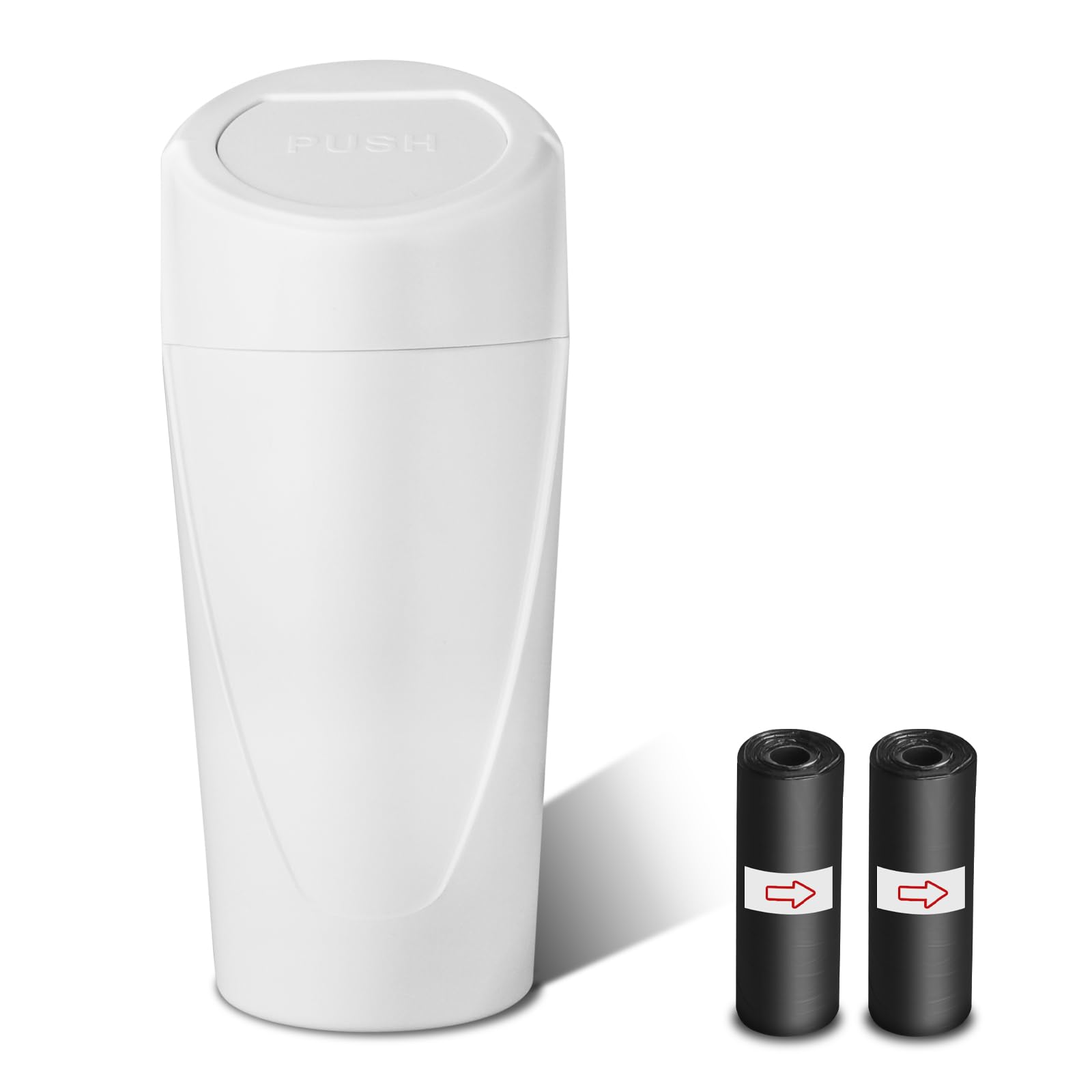 Xiaoniu Car Trash Can With Lid, Leakproof Garbage Can With 40 Attached Trash Bags, Mini Essential Car Accessories For Interior F