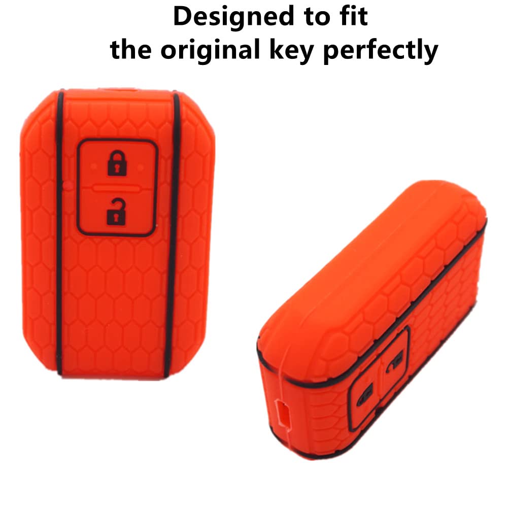 Otmik Silicone Car Key Cover Case Compatible With Suzuki New Swift Wagon R Monopoly Ignis Xl7 Soft Key Shell (Red 2 Buttons)