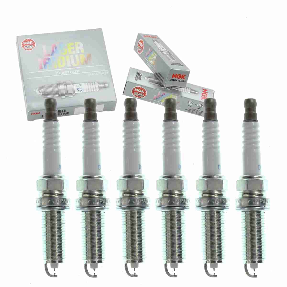 6 pc NGK Laser Iridium Spark Plugs compatible with Nissan GT-R 3.8L V6 2009-2020
