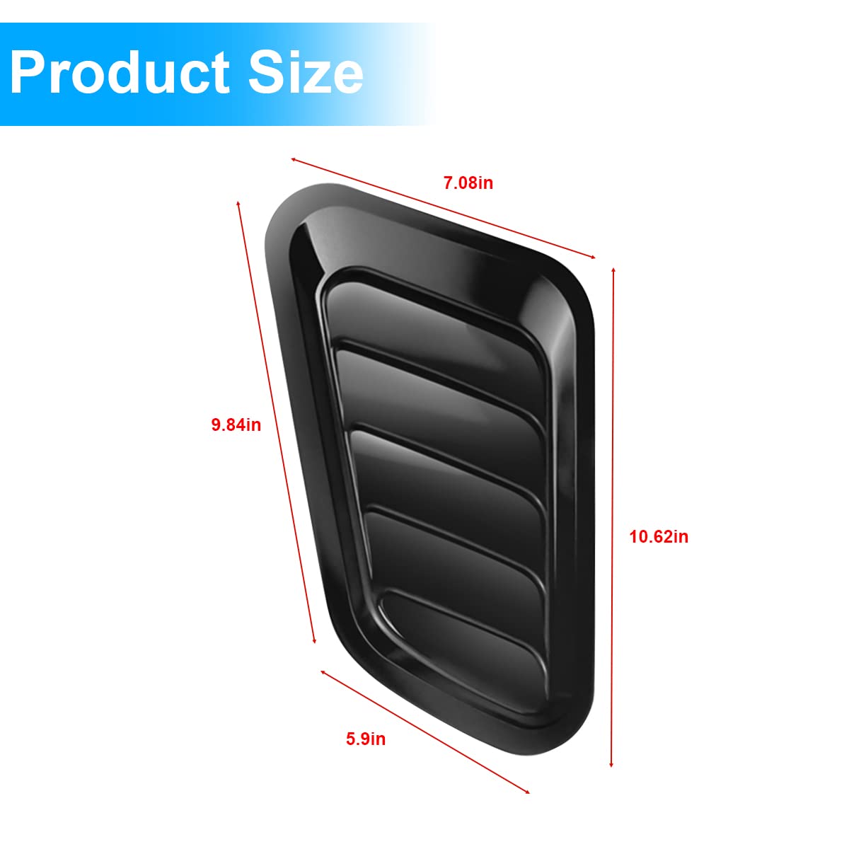 2Pcs Universal Hood Air Vents For Car Hood Scoop, Bonnet Vent Hood Air Intake Trim Cover (Black)