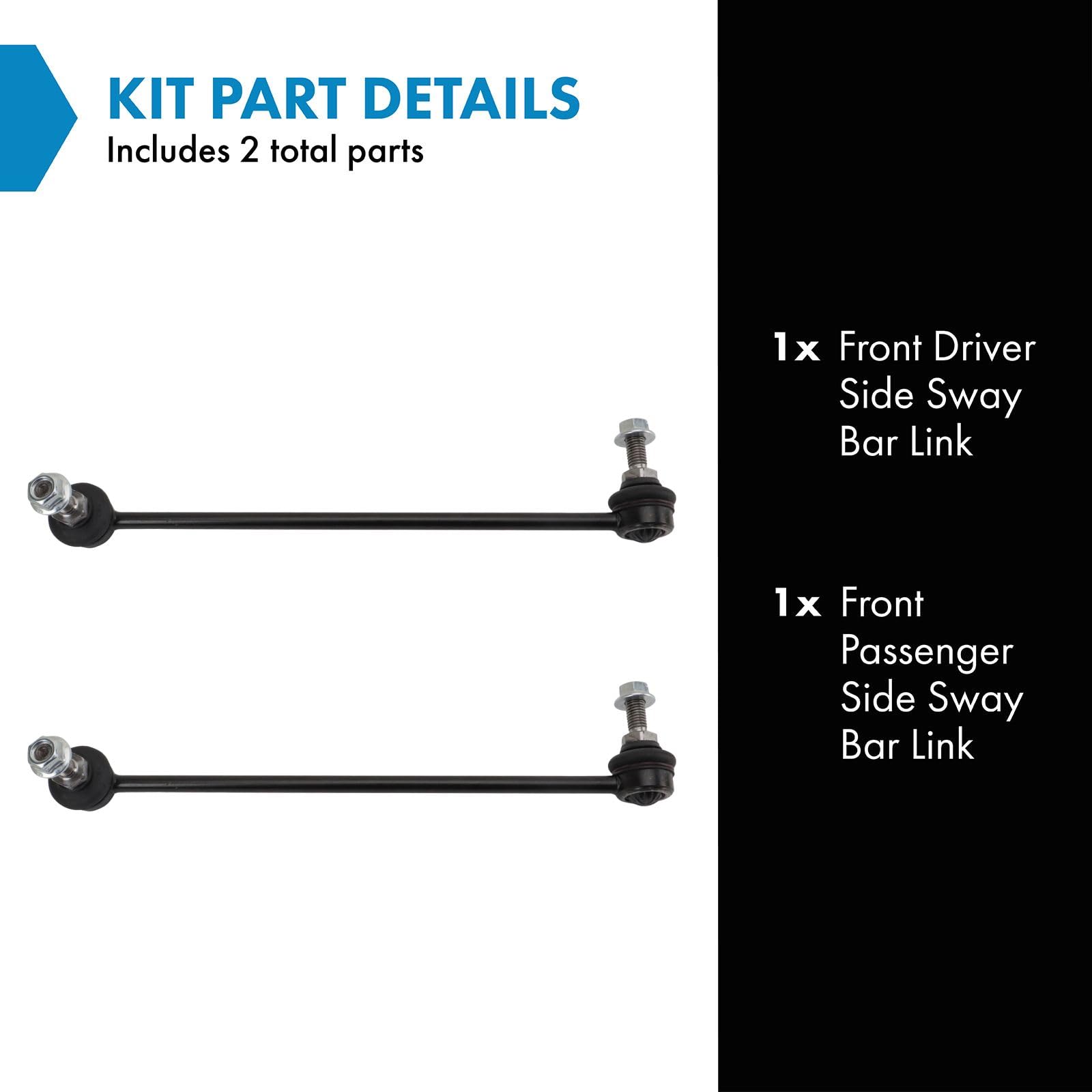 Trq Front Sway Bar Stabilizer Link Set Compatible With 2001-2005 Porsche 911