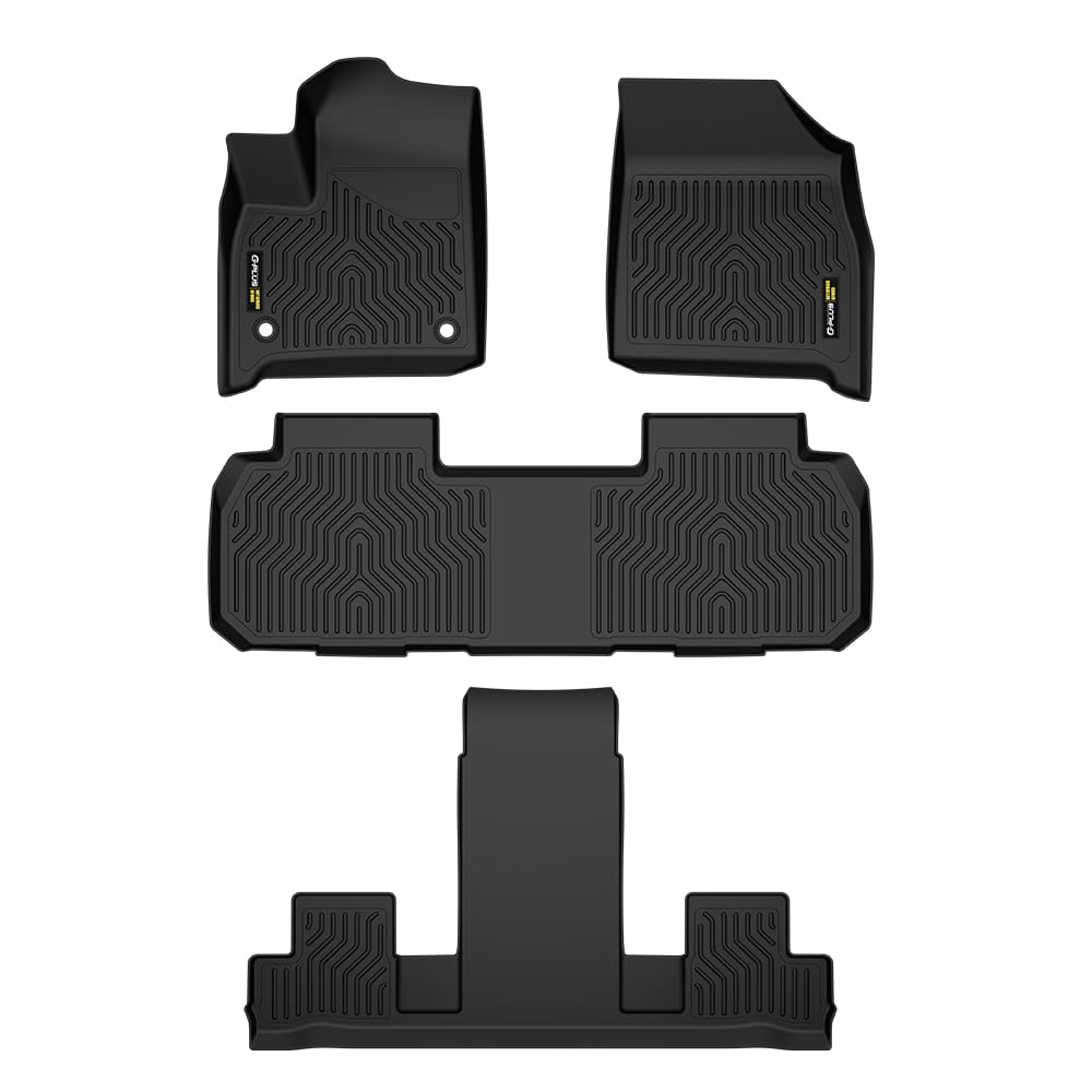G-PLUS Floor Mats Compatible with Chevy Traverse 2018-2024 1st & 2nd & 3rd Row All Weather Protection TPE Floor Liners Black