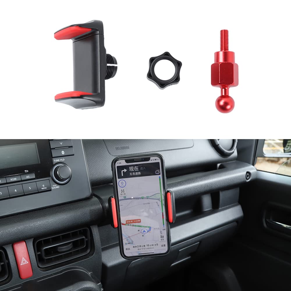 Junleli Phone Holder Mount Bracket Stand For Jimny 2019 2020 2021 2022 2023 Jb74 Jb64 Jb43 Car Interior Accessories Abs Black