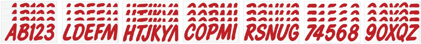 Hardline Products Series 400 Factory Matched 3-Inch Boat & PWC Registration Number Kit - Solid Red - RED400EC