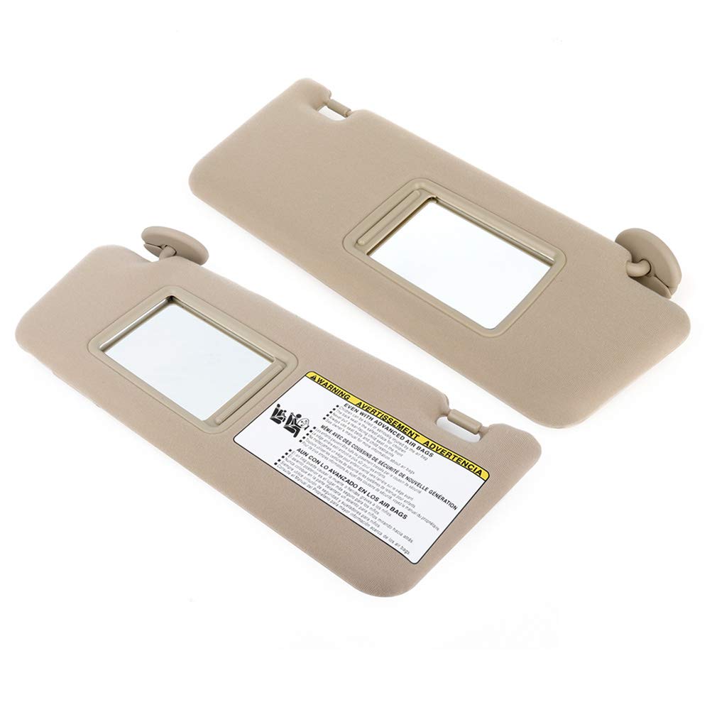 Scitoo Car Sun Visor Assbembly With Mirror Fit For 2005-2014 For Toyota For Tacoma Beige Without Sunroof(Left And Right Sides)