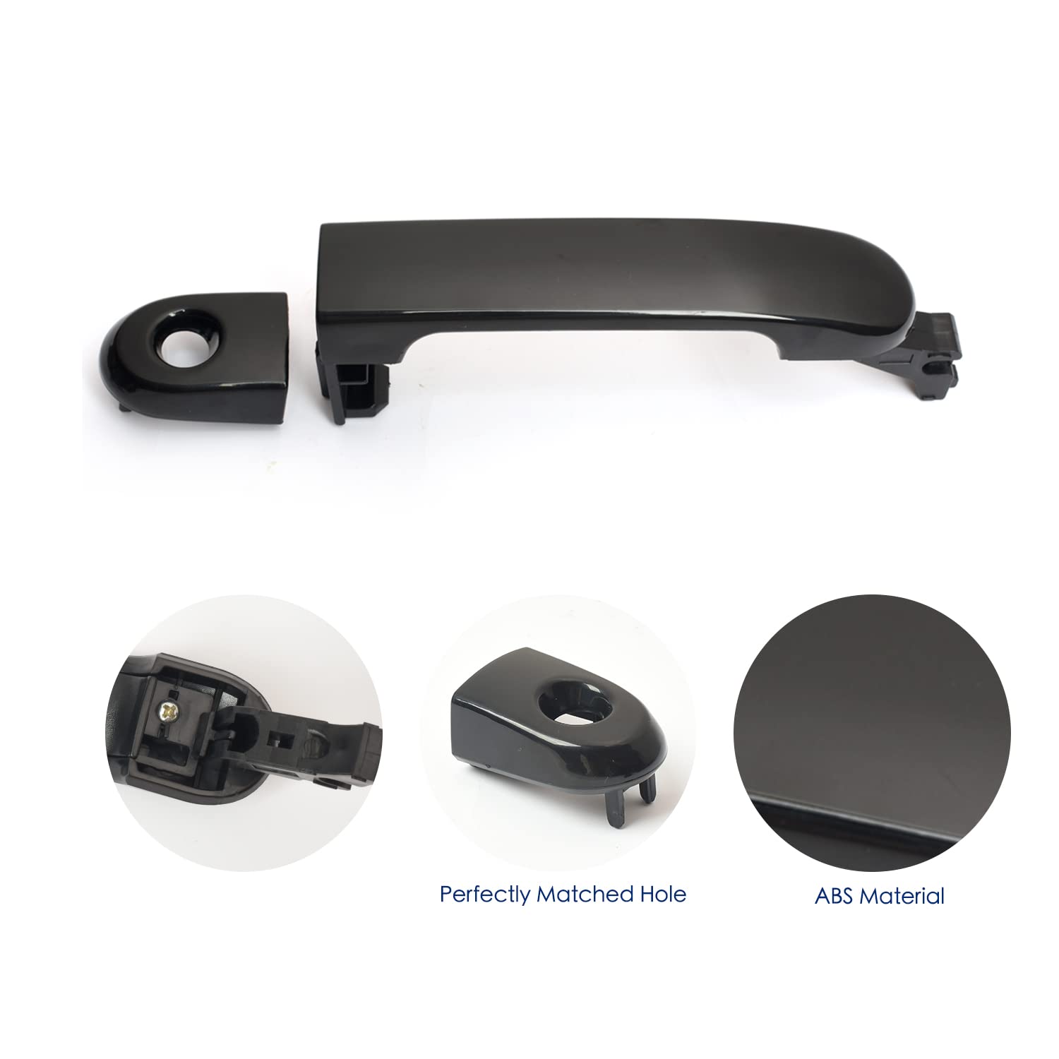 Lcyolada Exterior Door Handle For Nissan Versa 2007-2012, Front Left Driver Side With Keyhole Replaces Ni1310130 82363,Black