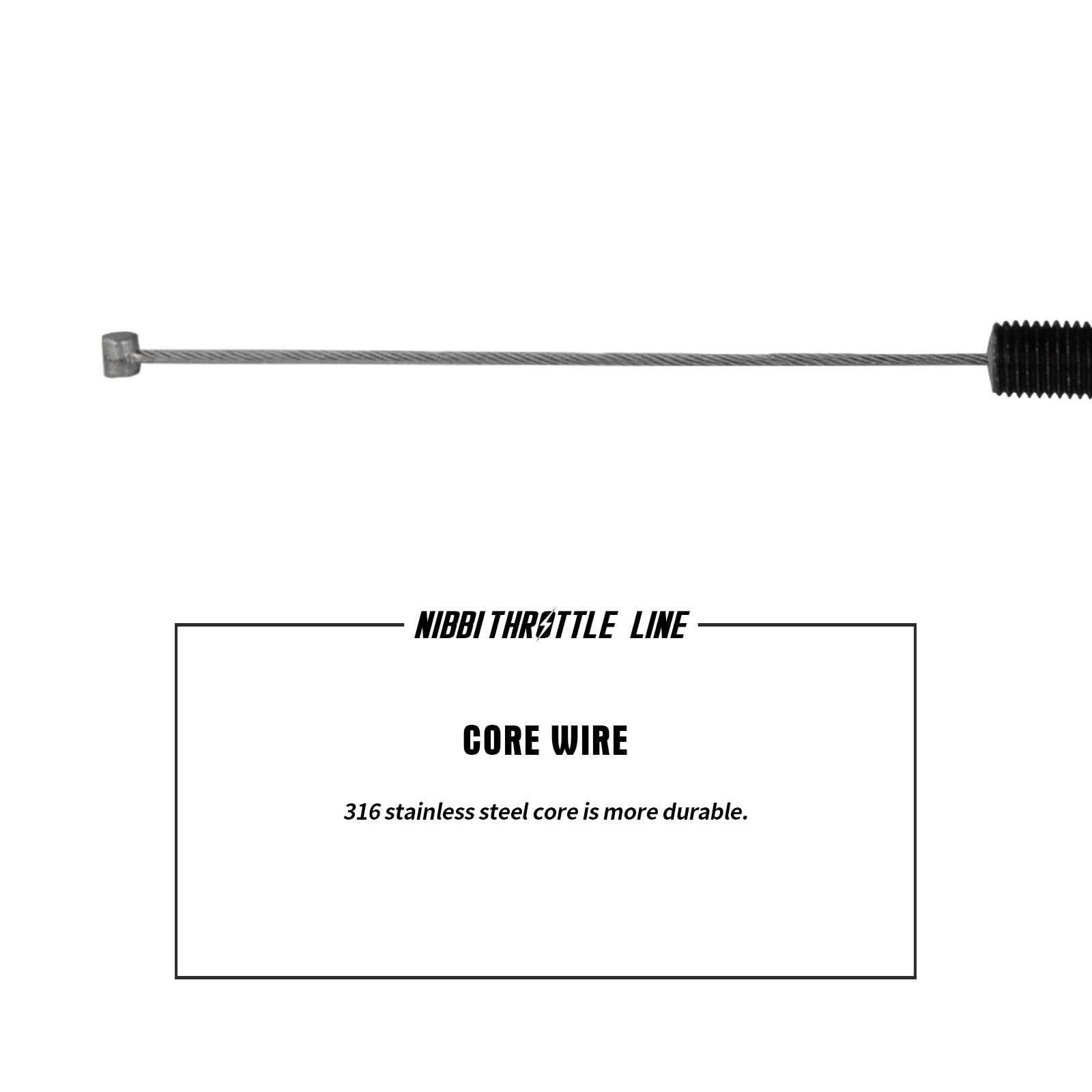 NIBBI Throttle Cable 93.5cm, Universal Replacement Motorcycle 36.8'' Adjustable Throttle Cable, For Dirt Bike Pit Bike YAMAHA Ka