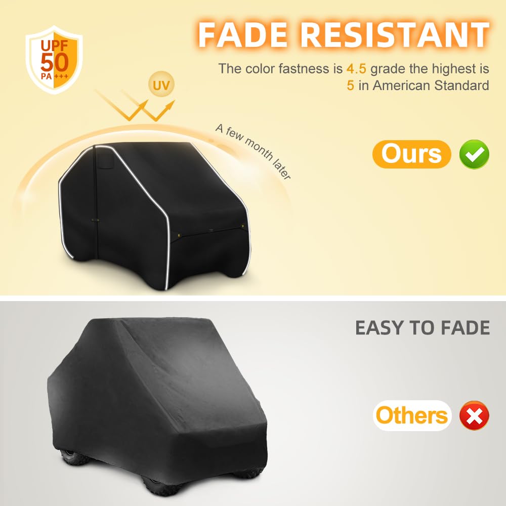 Zenicham Fade and Tear Resistant UTV Cover with Reflective Strips,600D Heavy-Duty Waterproof 2-3 Seater Side by Side Covers Fit