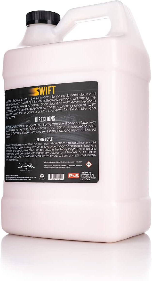 P & S Professional Detail Products Swift Clean & Shine - Interior Cleaner & Protectant for Leather, Vinyl, Plastic - Cleans, Con