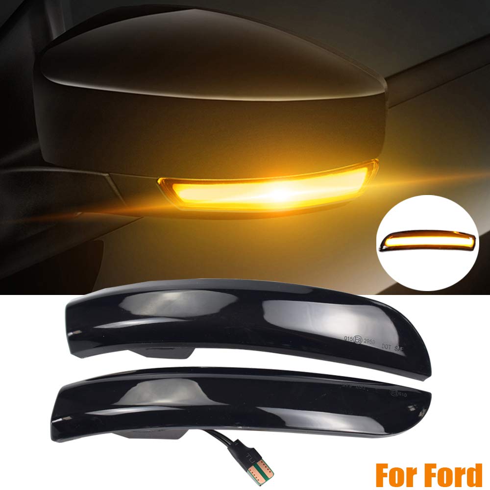 Jinfili Sequential Dynamic Led Turn Signal Light Side Mirror Marker Lamp Accessories Compatible With Ford Escape Ecosport 2013-2