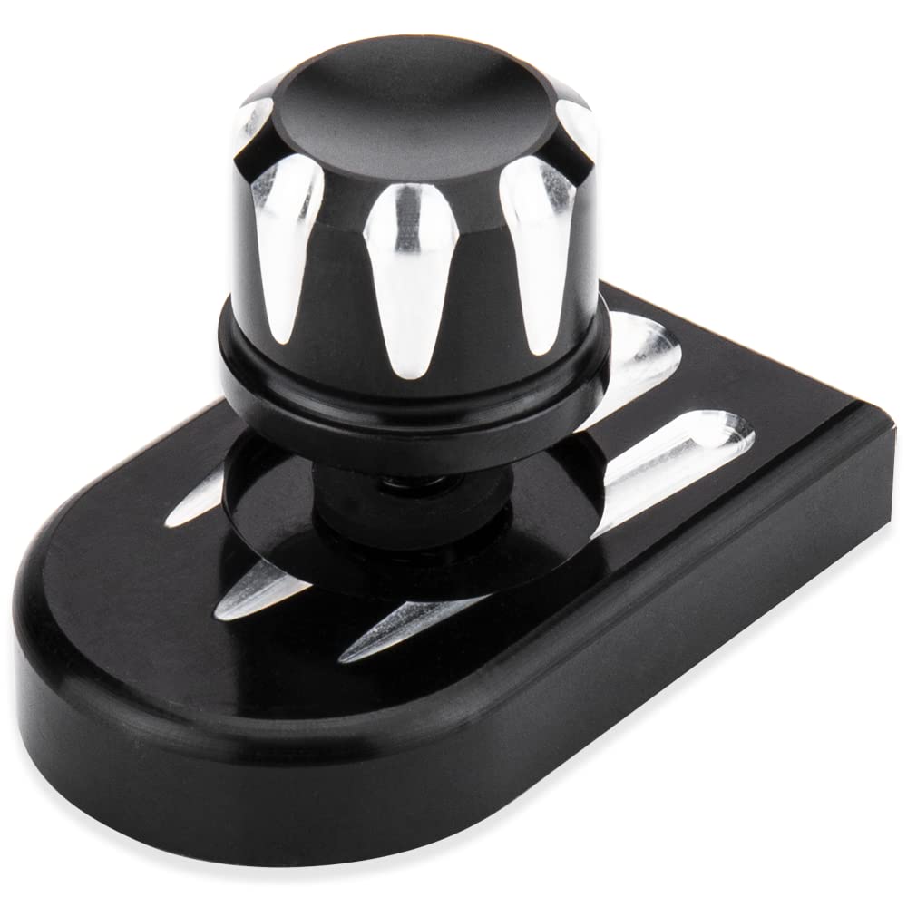 Seat Bolt Tab Screw Mount Knob Cover For Harley Quick-Release Hardware Kit Black Knurled Billet Aluminum Compatible For Street Glide Road King Electra Dyna Softail 1997-2020(Black-Claw)