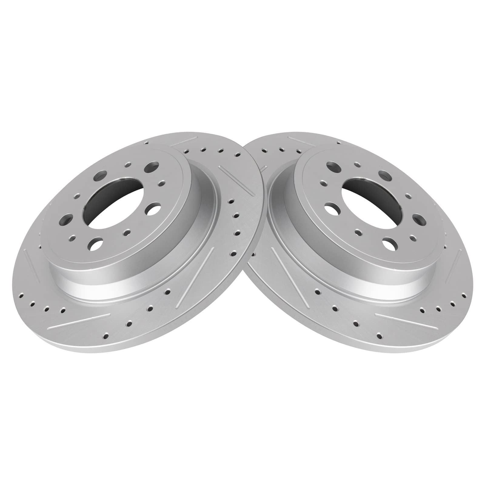 Trq Rear Performance Brake Rotors Set Premium G-Coated Compatible With 2001-2009 Volvo S60 1999-2006 S80 2001-2006 V70 2003-2007