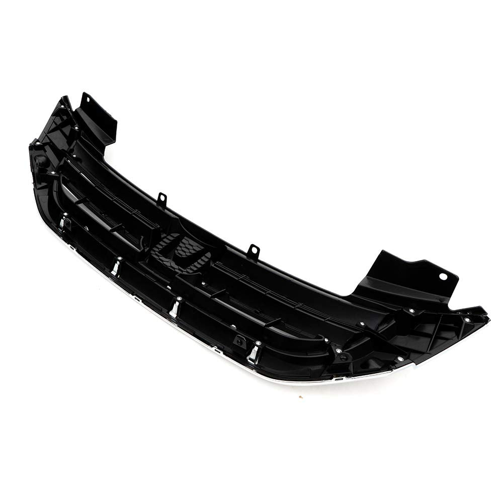 PIT66 Front Upper Bumper Hood Grille, Compatible with Honda Accord Sedan 2013-2015 Grill Chrome/Black