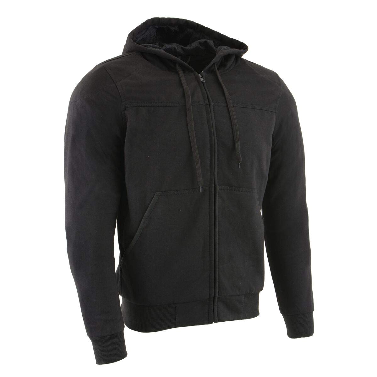 Milwaukee Leather Mpm1788 Men'S Black Ce Approved Armored Riding Hoodie Sweater With Aramid By Dupont Fibers - X-Large