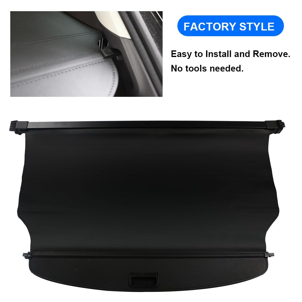 BOPARAUTO Cargo Cover for Jeep Grand Cherokee (2 Row; WL) 4XE Accessories 2022 2023 2024 Rear Black Trunk Shade Luggage Security
