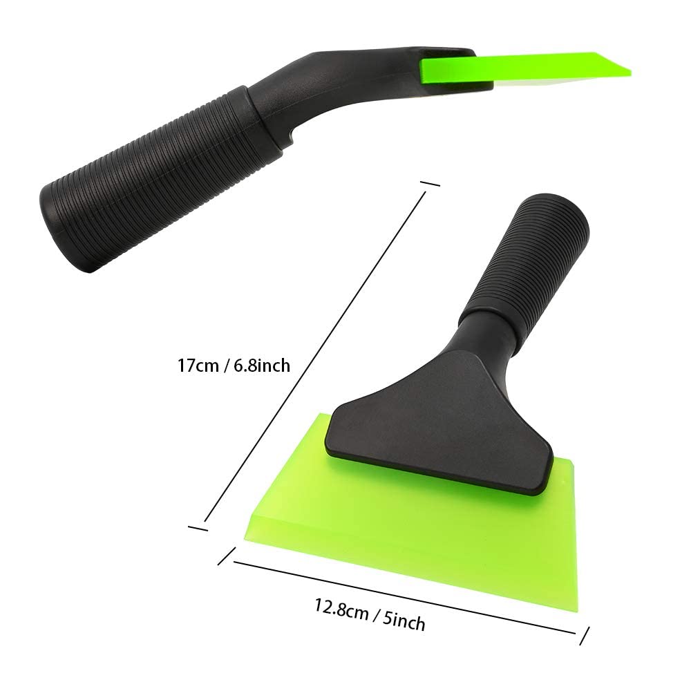 Foshio Small Squeegee With 5 Inch Green Rubber Blade Mini Wiper Window Tinting Tools For Mirror Glass Window Cleaner With Non-Sl