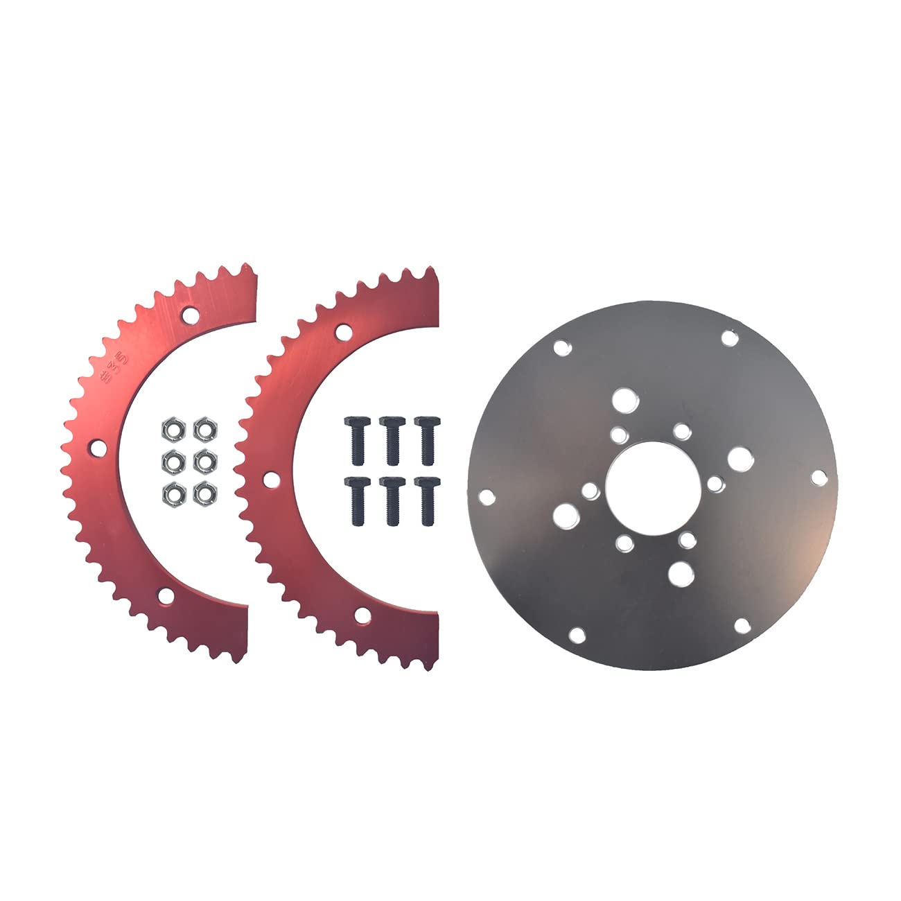 Vcujsuc 53T Split Sprocket Adapter With Sprocket For Universal Mini Bike Go Kart(Silver)