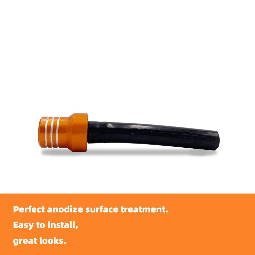 Cnc Billet Gas Fuel Cap Air Vent Hose Tube Breather For Motorcycle Motocross Pit Dirt Bike (Orange-1)