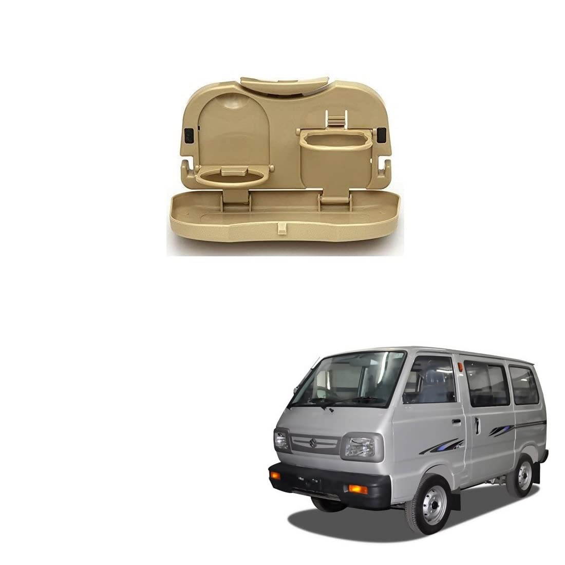 Stylish Foldable Compact Car Back Seat Tray for Food/ Drinks/ Cup/ Bottle Holder Universal Pack of 1 Suitable for Maruti Omni