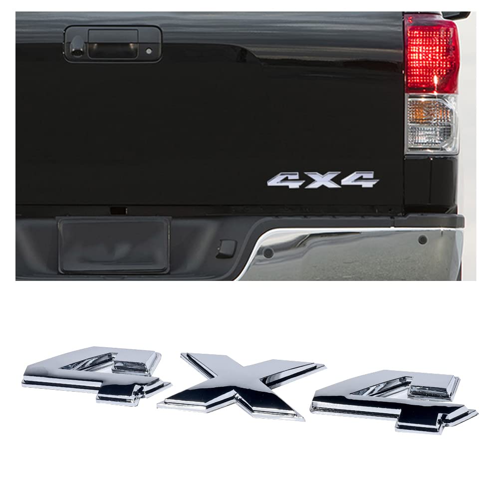4x4 Emblem Sticker, 8 Inch 3D Chrome Emblem Sticker Replacement Badge,Car Truck Door Body Side Fender Rear Trunk Adhesive Emblem