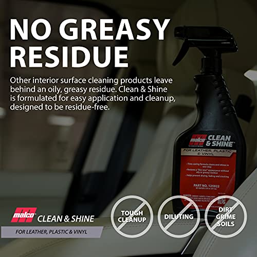 Malco Clean & Shine Interior Car Cleaner And Dressing – Restore Leather, Plastic And Vinyl Surfaces In Your Vehicle/Clean, Condition And Protect In 1 Simple Step / 1 Gallon (125901)