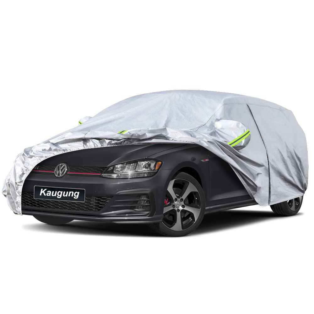 Kaugung 6 Layers Hatchback Car Cover Custom Fit Volkswagen Golf From 2003 To 2025, Waterproof Car Cover All Weather For Automobi