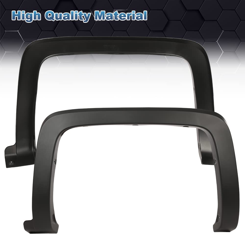 PIT66 Fender Flare, Compatible with 2014-2018 Chevy Silverado 1500/2015-2019 Chevy Silverado 2500HD 3500HD(Only fit models with