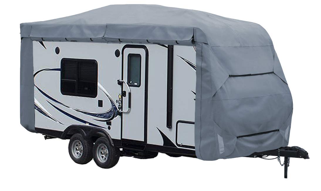 GEARFLAG Travel Trailer Cover for Motorhome Multi-Layers fits 19' - 21' with Reinforced Windproof Side-Straps Anti-UV Water-Resi