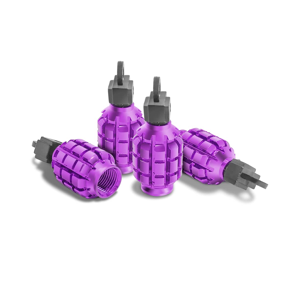 4 Pcs Car Tire Valve Stem Cap/Cover, Airtight Anti-Rust Valve Stem Caps Universal For Most Cars, Vehicles, Bicycles, Motorcycles And More, Cool Car Accessories For Men Women (Purple)