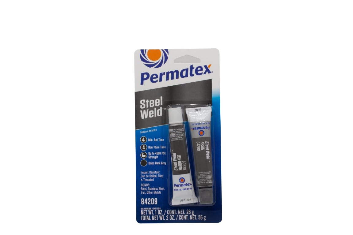 Permatex 84209 Permapoxy 4 Minute Multi-Metal Epoxy, Two 1 Oz. Tubes , Grey