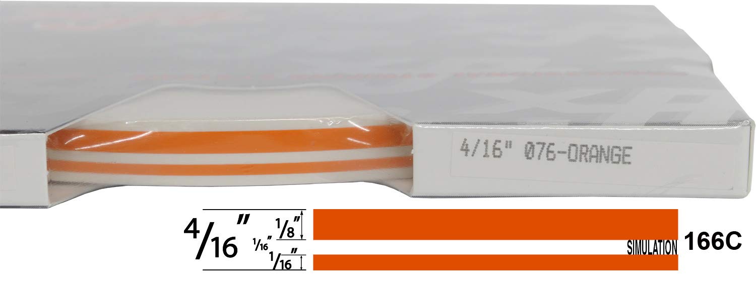 Universal Tfx 0004076 - Auto Customizing Dual Pinstripe - 4/16'' X 150' (1/8 Stripe, 1/16'' Gap, Then 1/16 Stripe) - 076-Orange