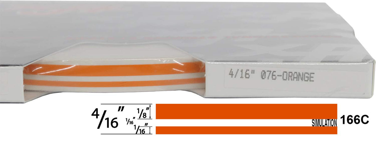 Universal Tfx 0004076 - Auto Customizing Dual Pinstripe - 4/16'' X 150' (1/8 Stripe, 1/16'' Gap, Then 1/16 Stripe) - 076-Orange