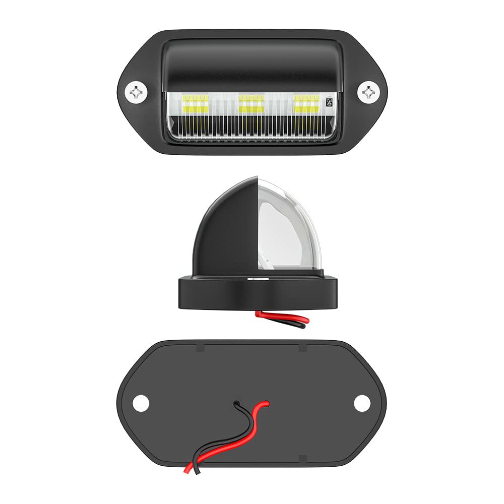 Jedew 4 Pack License Plate Light, 12V 6-Smd Led License Plate Lamp Taillight For Truck Suv Trailer Van, Step Courtesy Lights, Do