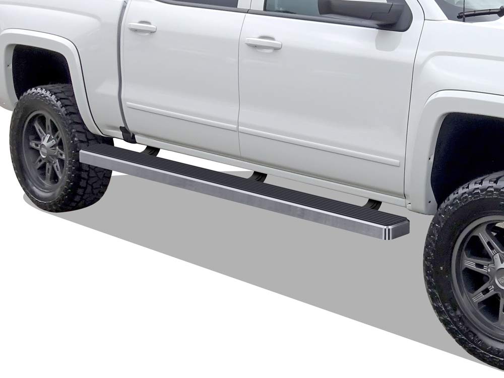 Aps Wheel To Wheel Running Boards 5In Compatible With Chevy Silverado Gmc Sierra 1500 2007-2018 Crew Cab 5.5Ft Short Bed & 2500