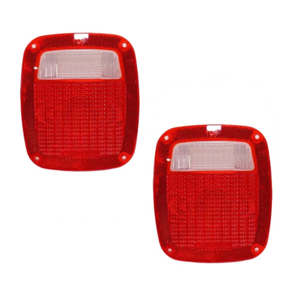 For Jeep Wrangler 1987-2006 (Tj) Pair Of Tail Light Lens Cover Only W/Gasket& Screw R=L Driver And Passenger Side Ch280810
