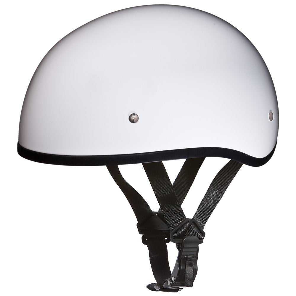 Daytona Helmets Half Skull Cap Motorcycle Helmet - Dot Approved Hi-Gloss White] 2Xs]
