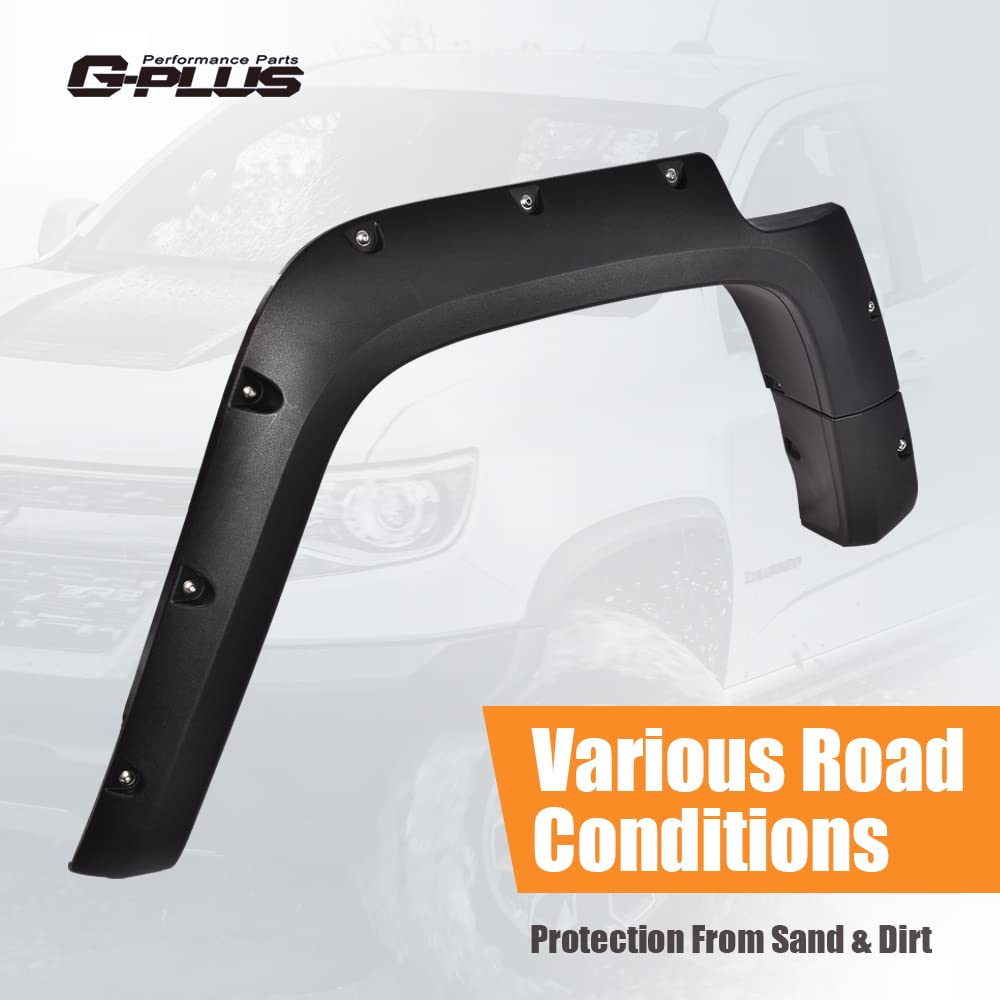 G-PLUS Fender Flares for 2007-2014 Toyota FJ Cruiser, Textured Black Wheel Cover Protector, 4pcs, Pocket Style