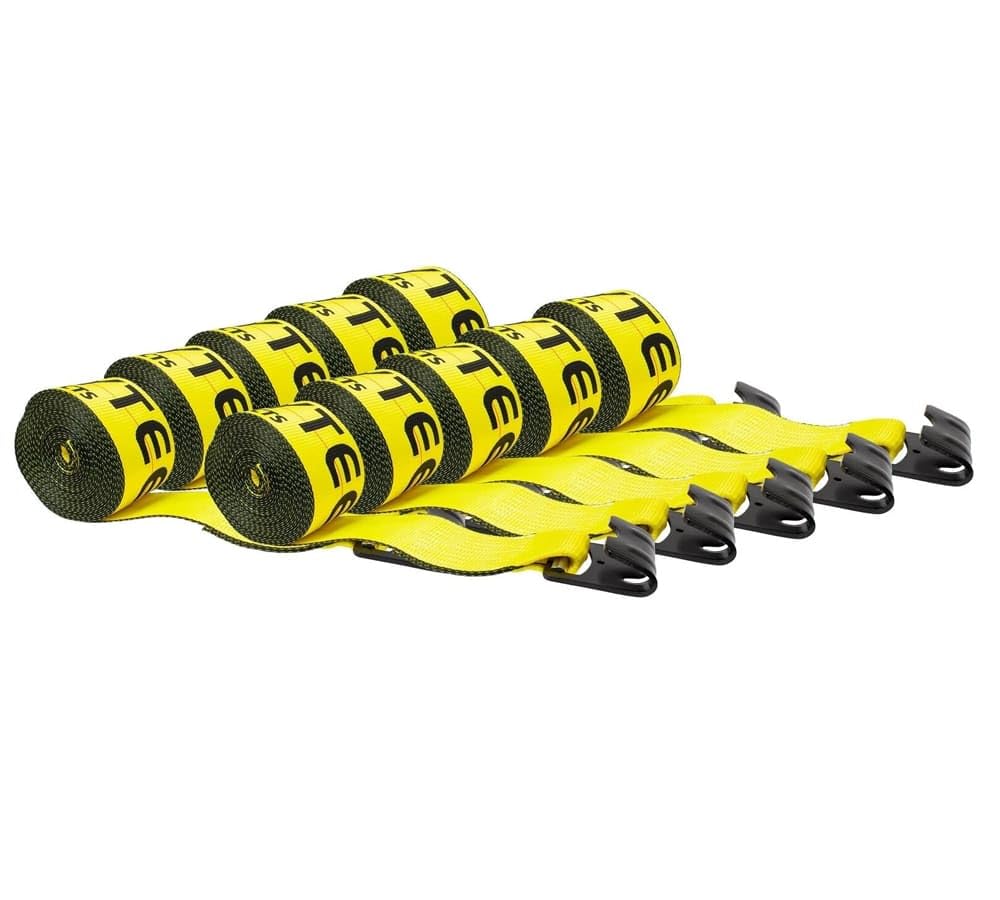 Mytee Products 4 x 40 Truck Straps for Flatbed Trailer with Flat Hook - 16200 LBS Breaking Strength, 5400 LBS WLL (10 Pack) | 4