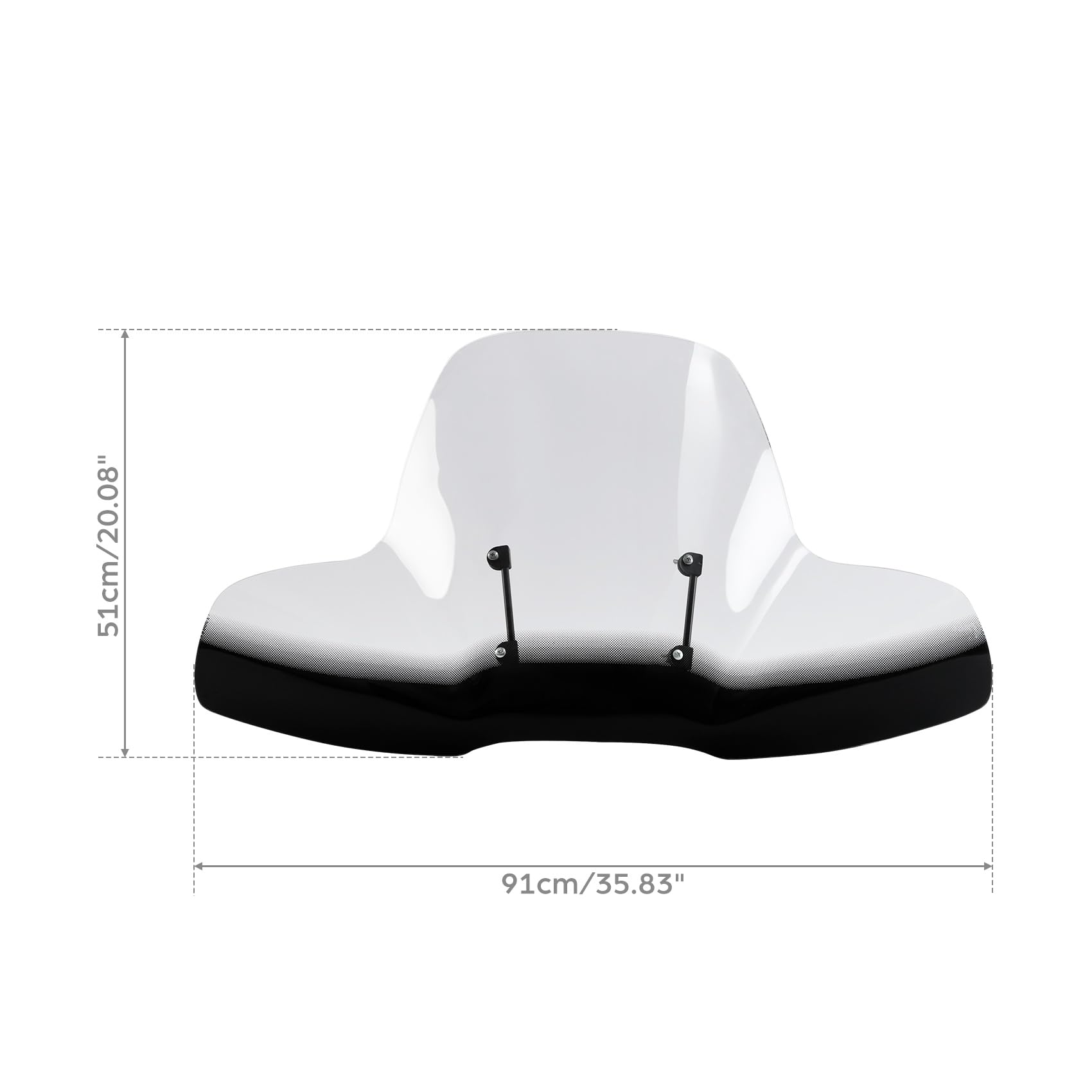 XMT-MOTO ATV Windshield - Large, Clear Acrylic, 51cm x 90cm, Fits Polaris, Honda, Yamaha, Can-Am, Arctic Cat, Kawasaki