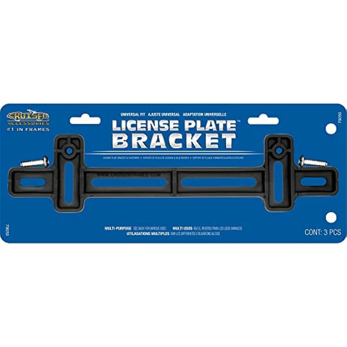 Cruiser Accessories 79050 License Plate Bracket - Black Plastic, Durable Design