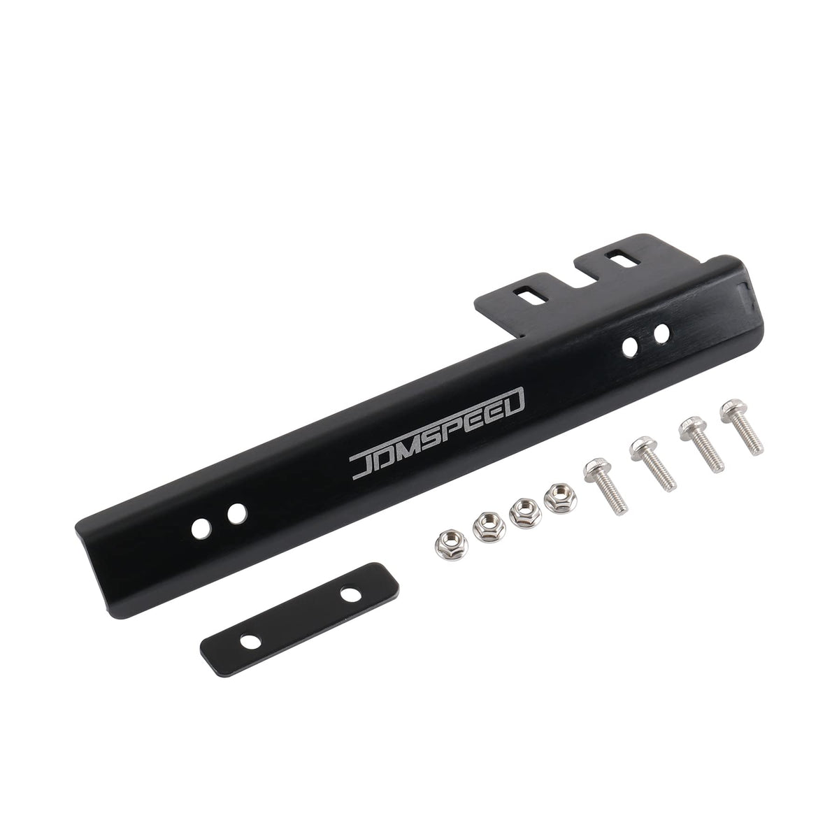 Jdmspeed Black Front Bumper License Plate Mount Bracket Relocator Holder Bar